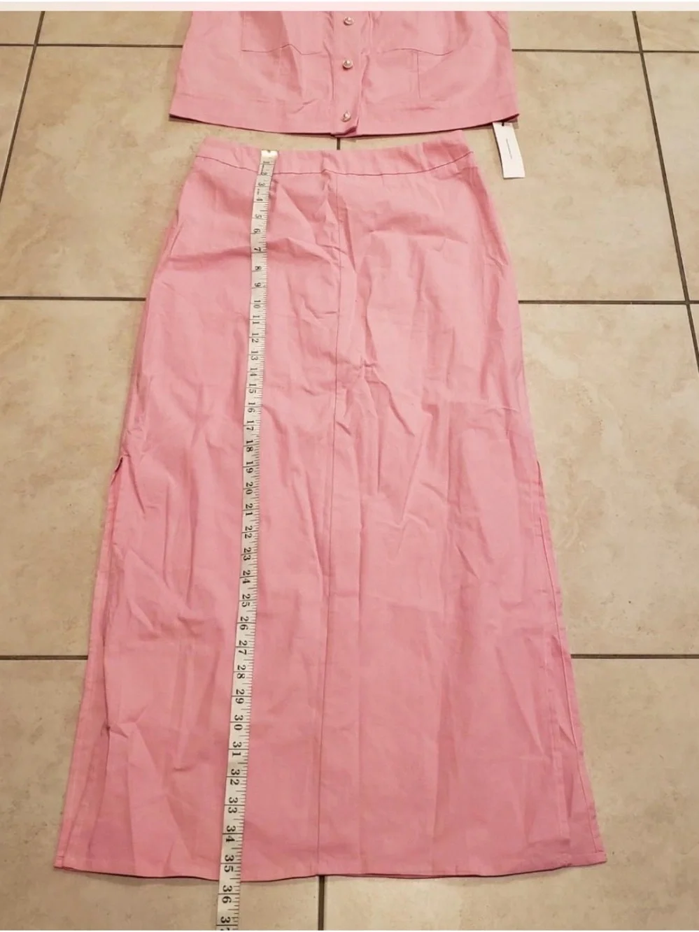 Commense Split pockets sleeveless Skirt set